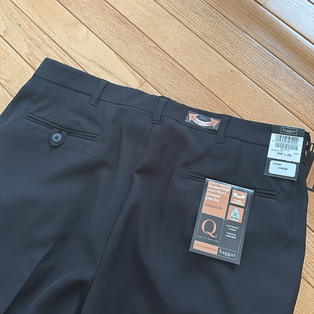 NWT Haggar Men’s 34Wx29L Pleated Dress Pants - Picture 4 of 6